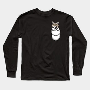 Funny American Shorthair Pocket Cat Long Sleeve T-Shirt